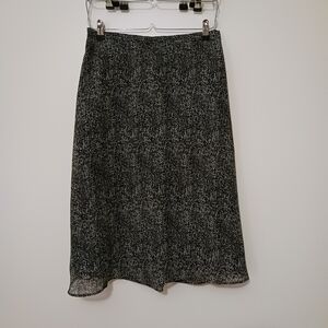 Covington Black and White Chiffon Midi Skirt